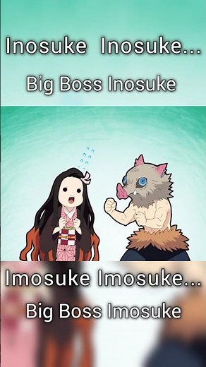 Inosuke Teaching his Name to Nezuko