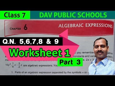 DAV class 7 maths chapter 6 worksheet 1 Q.N. 5, 6, 7, 8 and 9