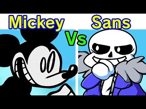 Friday Night Funkin' Mickey Mouse Remastered vs Sans (FNF Mod) (Sunday Night) Creepypasta Horror EXE