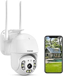 5G Wireless Security Camera Outdoor, 2.4/5ghz Dual Band WiFi Camera Wireless for Home Security with HD 2MP Full Color Night Vision, Motion Tracking, Outside Cameras Support Ceiling Wall Installation