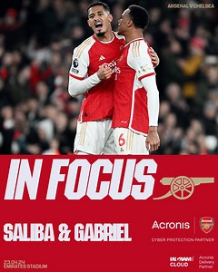 1.4M views · 62K reactions | That Saliba and Gabriel partnership   Watch our centre-backs in focus during our win against Chelsea  | Arsenal | Facebook