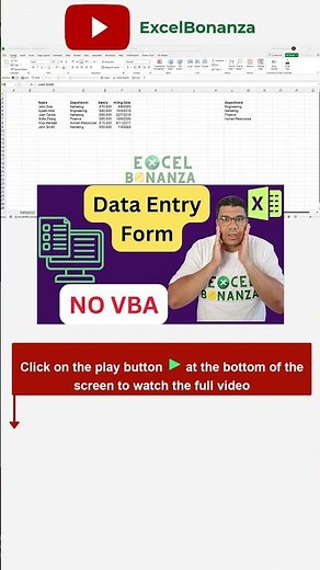 Create an excel data entry form - NO VBA required