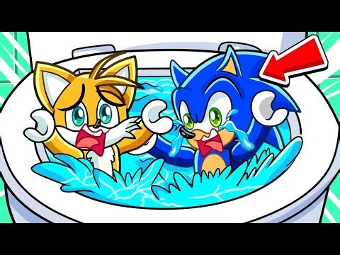 SONIC AND TAILS FALL INTO A GIANT TOILET IN ROBLOX!