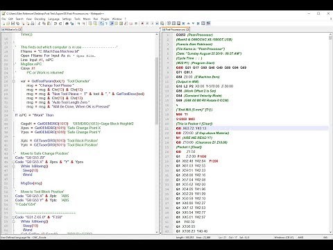 Notepad++ & G-Code Layout.
