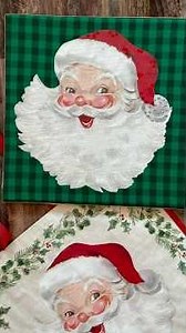 DIY Santa Art with Mod Podge and Shopping Bags Christmas Craft