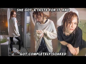 She got a taste for it and got completely soaked | wetlook girl 2023