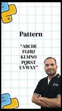 Python Pattern Explained in just 3 minutes by Zafar Khan Sir