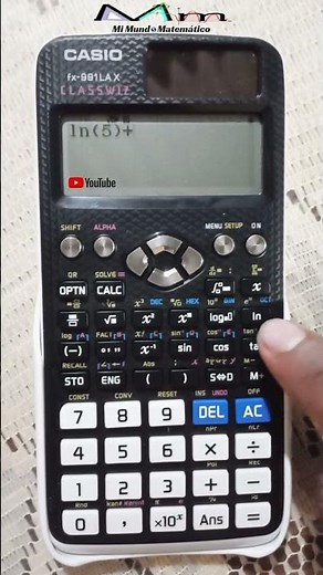 logaritmo natural en calculadora científica