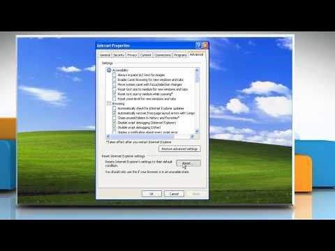 Internet Explorer® 8: How to access some websites by resetting IE settings on Windows® XP?