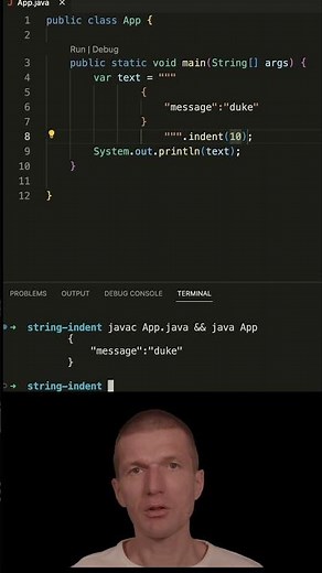 Multiline String and Indentation #java #shorts