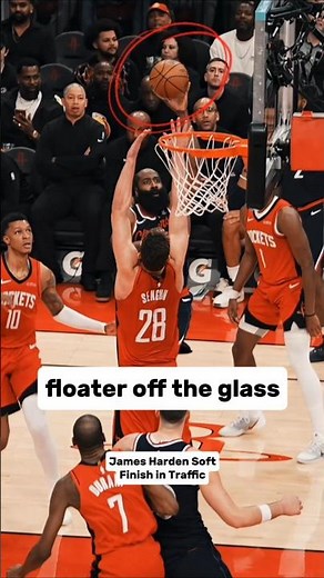 James Harden Soft Finish in Traffic #jamesharden #nba #basketball #nbahighlights #shorts