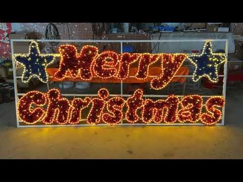YECHI LED “Merry Christmas” Sign Motif Lights | Outdoor Holiday Display Decor
