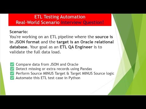 ETL Testing Automation: JSON Source vs Oracle Target - Data Mismatch Detection in Pandas