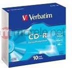 Disqe CD-R Verbatim, 700 MB, 52x, 10 cope