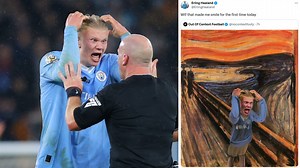 Erling Haaland furioso diventa un meme, si trasforma nell'Urlo di Munch