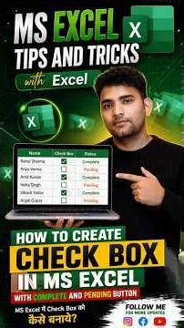 How to Create Check Box in Ms Excel | Instead Use Amazing Trick | Excel Tutorials #excel #exceltips
