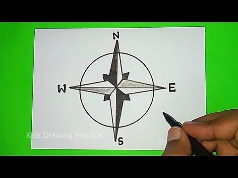 How to draw a Compass / easy drawing for beginners