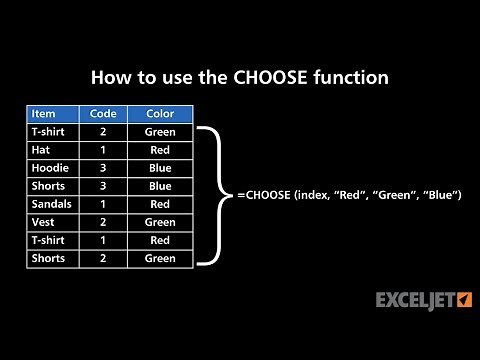 How to use the CHOOSE function