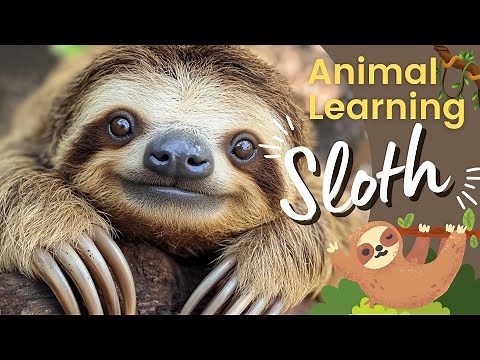 Animal For Kids Sloth 🦥 | Sloth For Kids 🧠 | Sloth Facts | Lazy Sloth | Sloth Swimming 🧐