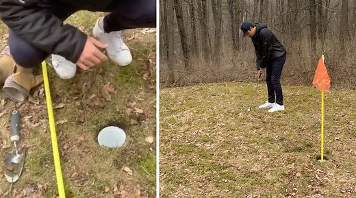Here's how YOU can build an epic backyard golf hole — with stuff you already own!