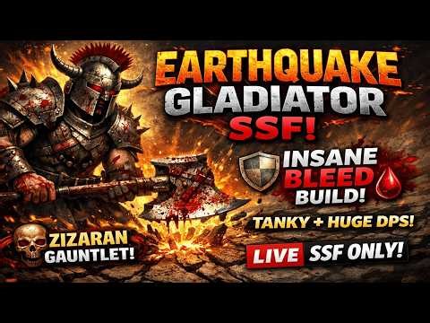 🚨 First Time Earthquake Gladiator SSF! INSANE Survivability 😱 PoE with No Commentary!!!