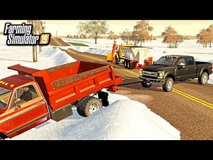 BLIZZARD RESCUE! PULLING OUT STRANDED CARS FROM DITCHES (ROLEPLAY) | FARMING SIMULATOR 2019