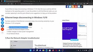Ethernet keeps disconnecting in Windows 11
