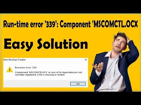How To Fix Runtime Error '339': MSCOMCTL.OCX On Windows 10 32 And 64Bit Tutorial