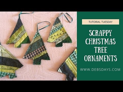 Learn How to Sew Scrappy Christmas Tree Ornaments from Fabric Scraps - DIY Project