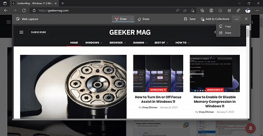 How to Take (Full Page) Screenshot in Edge with Web Capture