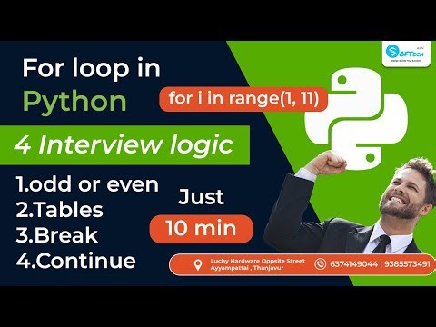 "Python For Loop Explained | Dynamic Table, Odd Even, Break & Continue | Beginners to Advanced"