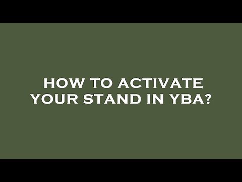 How to activate your stand in yba?