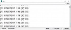 Changing Tasks Priority using FreeRTOS and Arduino
