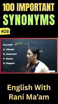 100 Important Synonyms for All Exams - 27 | English With Rani Ma'am