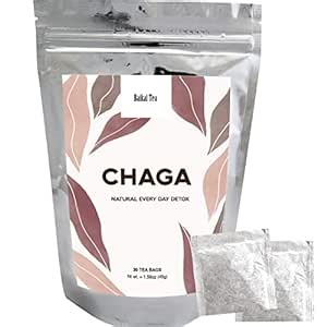 Chaga Tea - 100% Wild Siberian Birch Chaga Mushroom - Organic - 30 Unbleached Tea Bags - Pure No Additives - Natural Detox and Digestive Support - Hand-Picked by Baikal Tea