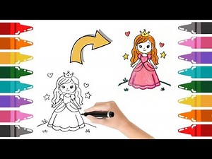 How to Draw a Princess Easy | Princess Drawing Step by Step for Kids 👑🎨