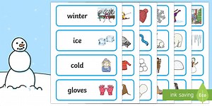 Winter Topic Word Cards