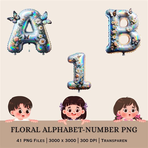 Floral Alphabet PNG – Botanical Letters, Numbers, Symbols (digital Download) - Etsy