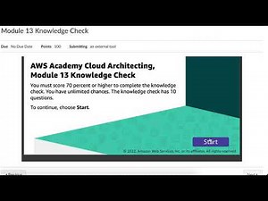 AWS Cloud Architecting - Module 13 Knowledge Check Answer