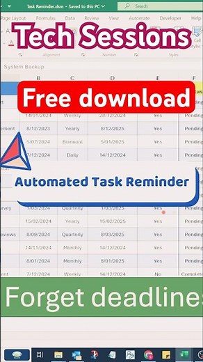Automated Task Reminder in Excel