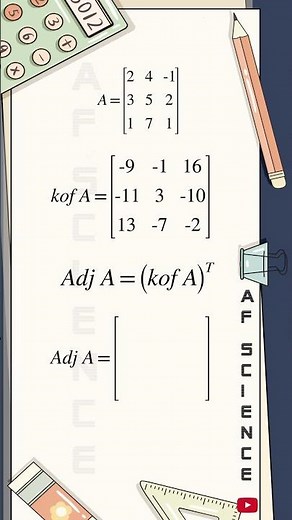 How to Find the Adjoint of a 3x3 Matrix Using Minor Cofactors #Shorts