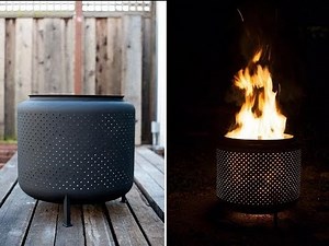 Fire pit/fireplace using a washing machine drum