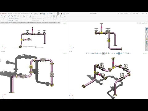 Solidworks Tutorial # 261 Piping Assembly Design Routing in Solidworks by SW Easy Design