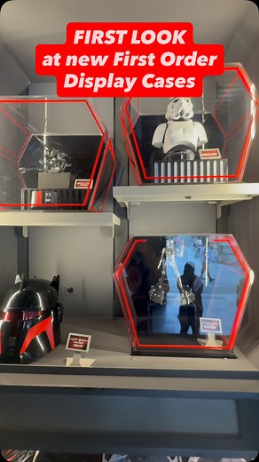 2.4K views · 124 reactions | You have to check this out! The collectors at the First Order Cargo shop in Star Wars: Galaxy’s Edge at Disneyland have seriously upgraded their displays. These cases aren’t for sale (sadly!), but the level of detail is incredible. It makes all the merchandise inside look ten times cooler! This is a must-see detail the next time you visit Batuu. | Galaxy's Edge Explorers | Facebook