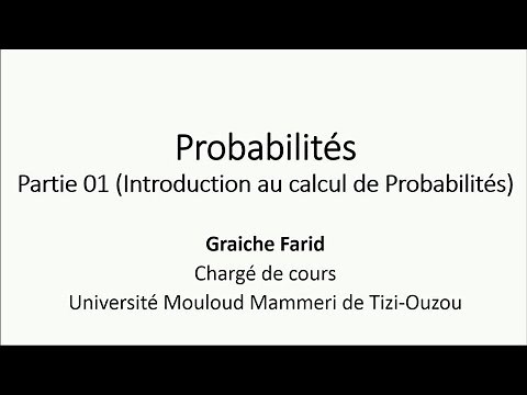 Probabilités/ Partie 1: introduction au calcul de probabilités
