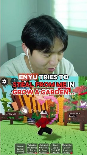 ENYU TRIES To “STEAL” From LANA RAE In GROW A GARDEN On ROBLOX!! 🦝😱 ‪@MeEnyu‬