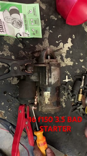 Bench testing a bad starter with simple tools.