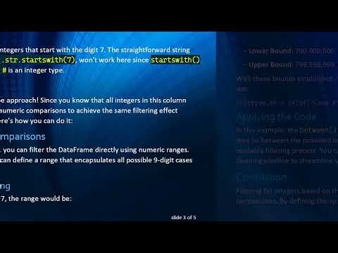 Finding the startswith Equivalent for Integers in Pandas