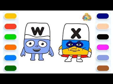 Learn to Draw Alphablocks - Drawing and Coloring Tutorial for Kids