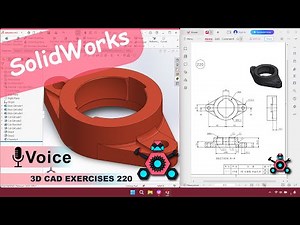SolidWorks | 3D CAD EXERCISES 220 | StudyCadCam | Solution Tutorial |